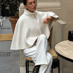 Velira Willow | Textured Wool Cape Jacket Vilis | Tekstūruotas vilnos apsiaustas
