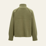 Velira Womens Knitwear Alyvuogių Žalia / Vienas Dydis Elara Užtrauktuku Uždengtas Megztinis Kardiganas
