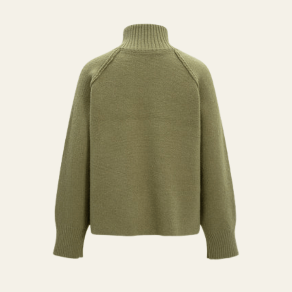Velira Womens Knitwear Alyvuogių Žalia / Vienas Dydis Elara Užtrauktuku Uždengtas Megztinis Kardiganas