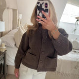Velira Womens Knitwear Amara Stora Mygtukinė Megztinė