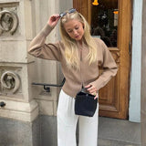 Velira Womens Knitwear Amélie Ribošinis Megztinis Su Užtrauktuku