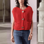Velira Womens Knitwear Amelie Storos Megztinis Su Mygtukais