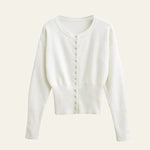 Velira Womens Knitwear Balta / S Kapri formuotas megztinis kardiganas
