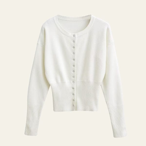Velira Womens Knitwear Balta / S Kapri formuotas megztinis kardiganas
