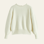 Velira Womens Knitwear Balta / Vienas dydis Amara Perlų Apykaklė Kardiganas