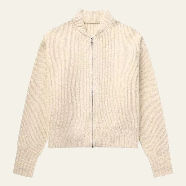 Velira Womens Knitwear Bežinė / S Ciuricho užtrauktukas megztinis