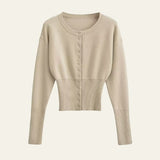 Velira Womens Knitwear Bežinė / S Kapri formuotas megztinis kardiganas