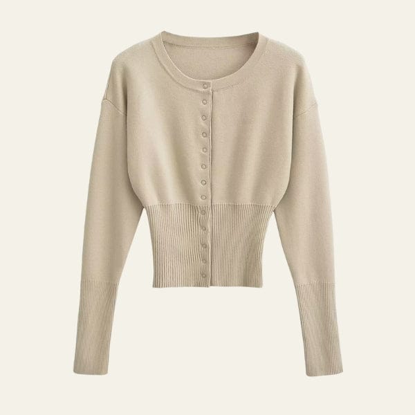 Velira Womens Knitwear Bežinė / S Kapri formuotas megztinis kardiganas