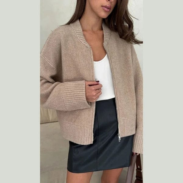 Velira Womens Knitwear Bežinė / S Verona megztinis su užtrauktuku