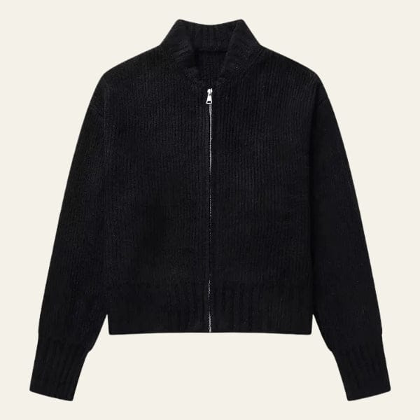 Velira Womens Knitwear Juoda / S Ciuricho užtrauktukas megztinis
