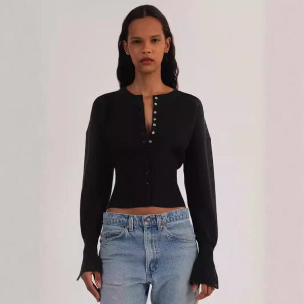 Velira Womens Knitwear Kapri formuotas megztinis kardiganas