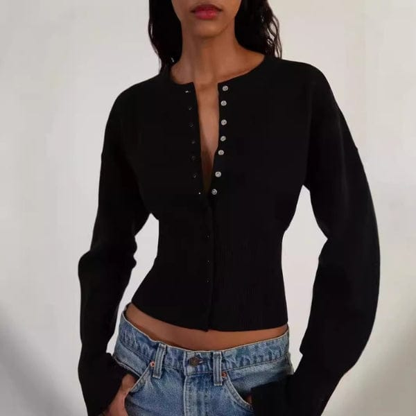 Velira Womens Knitwear Kapri formuotas megztinis kardiganas