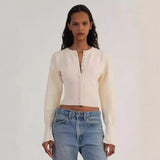 Velira Womens Knitwear Kapri formuotas megztinis kardiganas