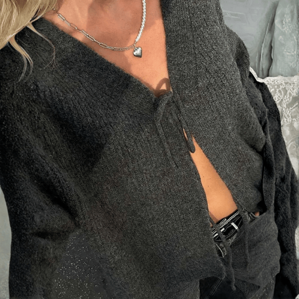 Velira Womens Knitwear Kopenhagos Kardiganas Su Kaklaraiščiu