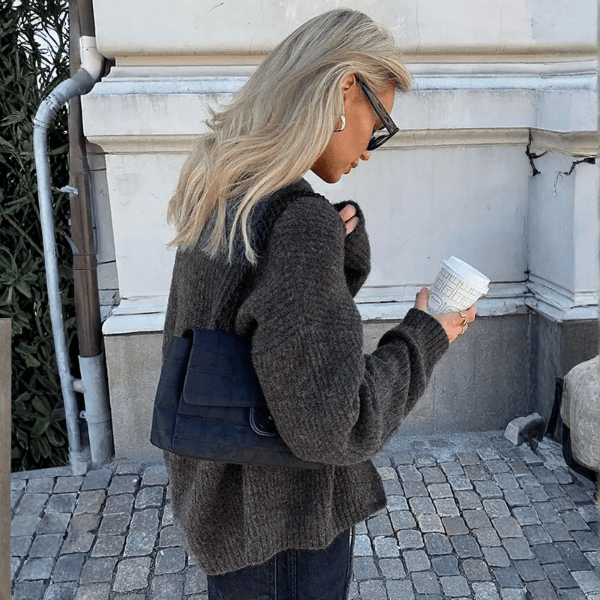Velira Womens Knitwear Kopenhagos Kardiganas Su Kaklaraiščiu