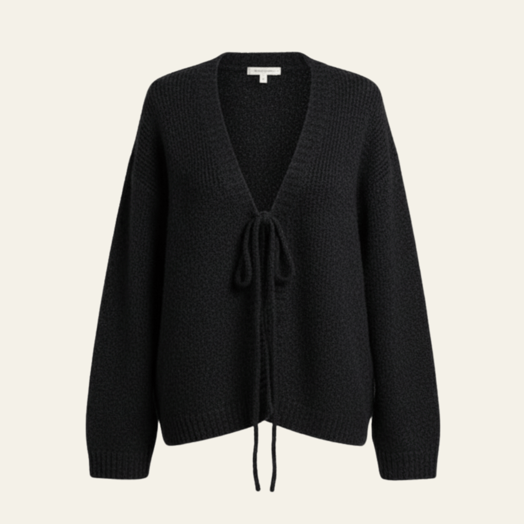 Velira Womens Knitwear Kopenhagos Kardiganas Su Kaklaraiščiu