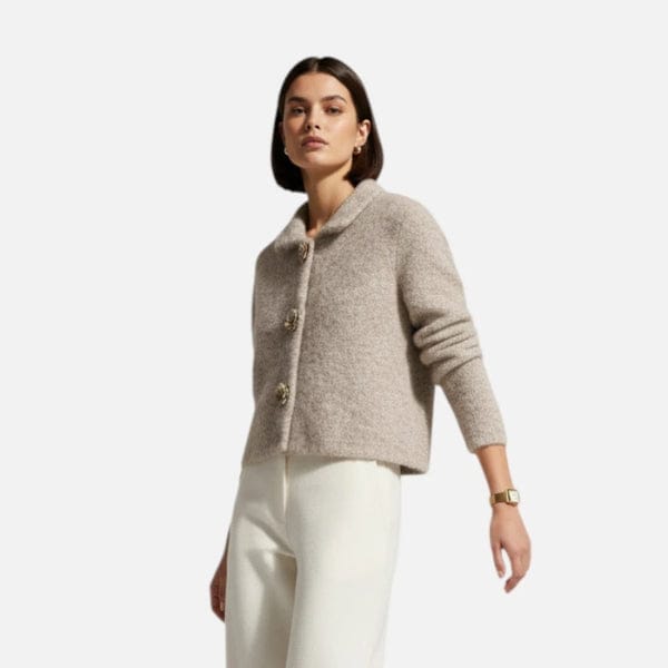 Velira Womens Knitwear Luzernų vilnos megztas kardiganas