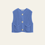 Velira Womens Knitwear Mėlyna / S Amelie Storos Megztinis Su Mygtukais