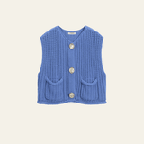 Velira Womens Knitwear Mėlyna / S Amelie Storos Megztinis Su Mygtukais