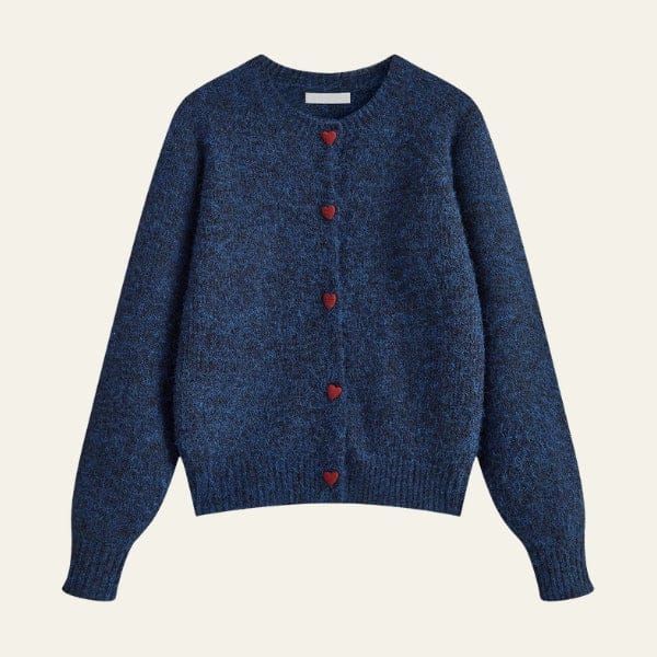 Velira Womens Knitwear Mėlyna / Vienas dydis Oslo širdies megztinis kardiganas
