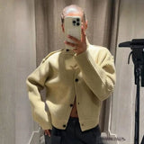 Velira Womens Knitwear Milan Raukšlėtas Kardiganas Su Stovinčiu Apykakle