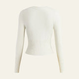 Velira Womens Knitwear Monako Ribboto Trumpas Kardiganas