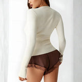 Velira Womens Knitwear Monako Ribboto Trumpas Kardiganas