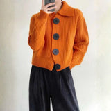 Velira Womens Knitwear Oranžinė / Vienas dydis Verona Per didelės mygtukų megztinis kardiganas