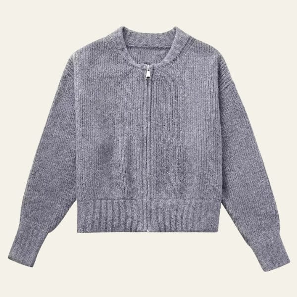 Velira Womens Knitwear Pilka / S Ciuricho užtrauktukas megztinis