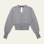 Velira Womens Knitwear Pilka / S Veronos vilnos mygtukų kardiganas
