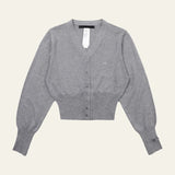 Velira Womens Knitwear Pilka / S Veronos vilnos mygtukų kardiganas