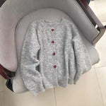 Velira Womens Knitwear Pilka / Vienas dydis Oslo širdies megztinis kardiganas