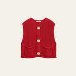 Velira Womens Knitwear Raudona / S Amelie Storos Megztinis Su Mygtukais