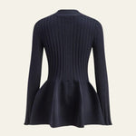Velira Womens Knitwear Roma Peplum Ribboto Megztinio Kardiganas