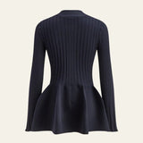 Velira Womens Knitwear Roma Peplum Ribboto Megztinio Kardiganas