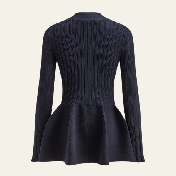 Velira Womens Knitwear Roma Peplum Ribboto Megztinio Kardiganas