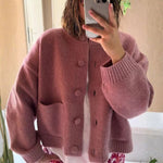 Velira Womens Knitwear Rožinė / S Amara Stora Mygtukinė Megztinė
