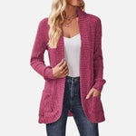 Velira Womens Knitwear Rožinė / S Sonoma Ribbled Kišeninis Kardiganas
