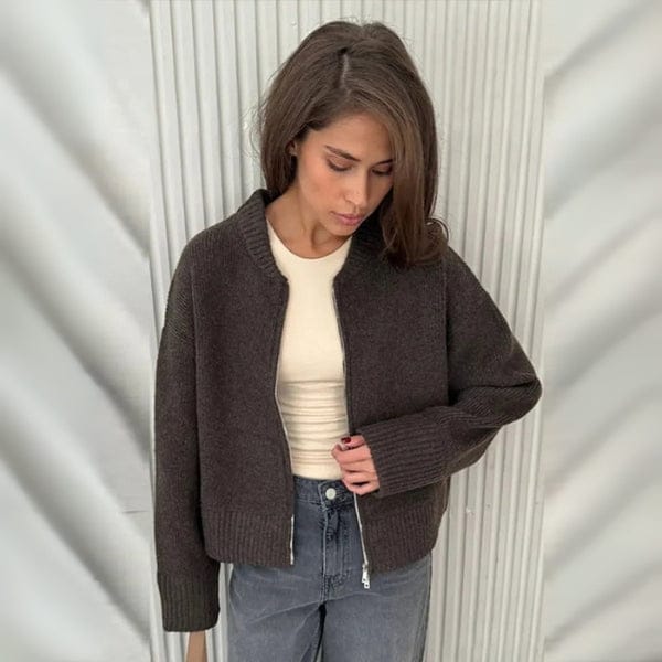 Velira Womens Knitwear Ruda / S Verona megztinis su užtrauktuku
