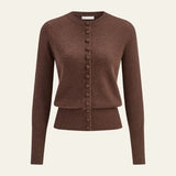 Velira Womens Knitwear Ruda / S Verona Mygtukų Priekinis Megztinis Kardiganas