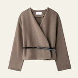 Velira Womens Knitwear Ruda / XS Vienos diržo apvyniojimo švarkas