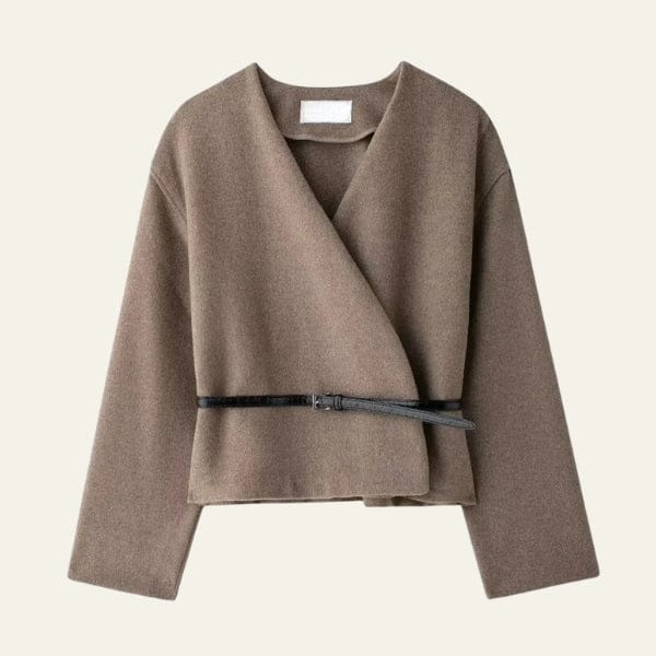 Velira Womens Knitwear Ruda / XS Vienos diržo apvyniojimo švarkas