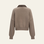 Velira Womens Knitwear Sienna kontrastinio apykaklės užtrauktuko kardiganas