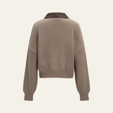Velira Womens Knitwear Sienna kontrastinio apykaklės užtrauktuko kardiganas