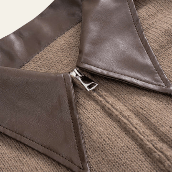 Velira Womens Knitwear Sienna kontrastinio apykaklės užtrauktuko kardiganas