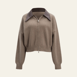 Velira Womens Knitwear Sienna kontrastinio apykaklės užtrauktuko kardiganas