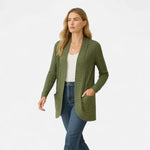 Velira Womens Knitwear Sonoma Ribbled Kišeninis Kardiganas