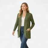 Velira Womens Knitwear Sonoma Ribbled Kišeninis Kardiganas