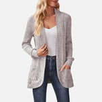 Velira Womens Knitwear Sonoma Ribbled Kišeninis Kardiganas