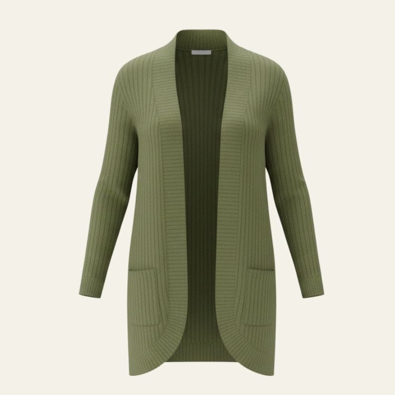 Velira Womens Knitwear Sonoma Ribbled Kišeninis Kardiganas